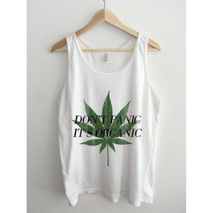 Don't Panic It's Organic Vintage Cannabis Print Unisex Tank Top