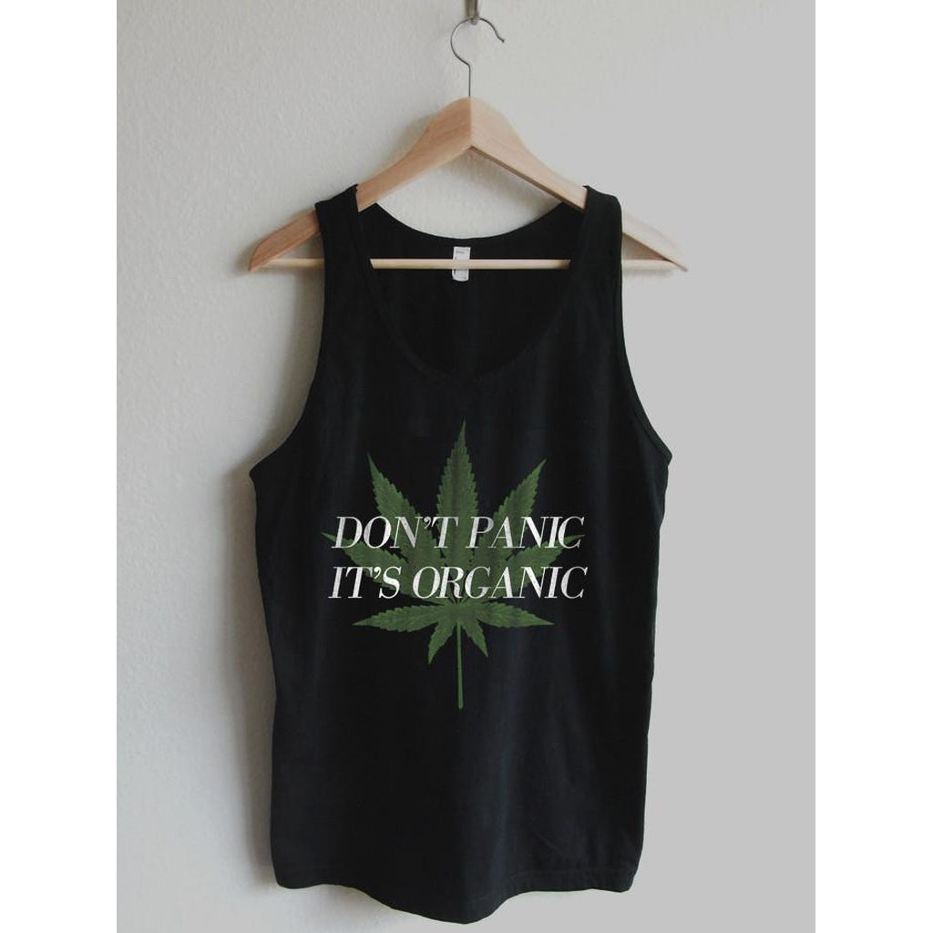 Don't Panic It's Organic Vintage Cannabis Print Unisex Tank Top