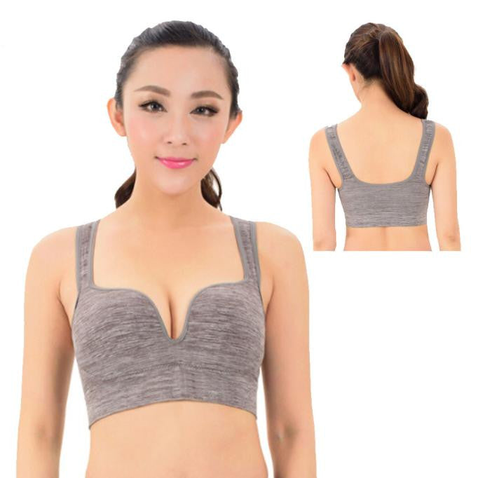 Sports Fitness Women Sports Yoga Fitness Workout Running Padded Push Up Bra BK/L