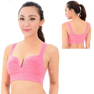 Sports Fitness Women Sports Yoga Fitness Workout Running Padded Push Up Bra BK/L