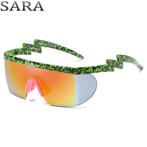 SARA Outdoor Sports Windproof Sunglasses Man Reflective Coating Mirror Glasses Big Surround Eyewear With Non-Slip Nose Goggle CE