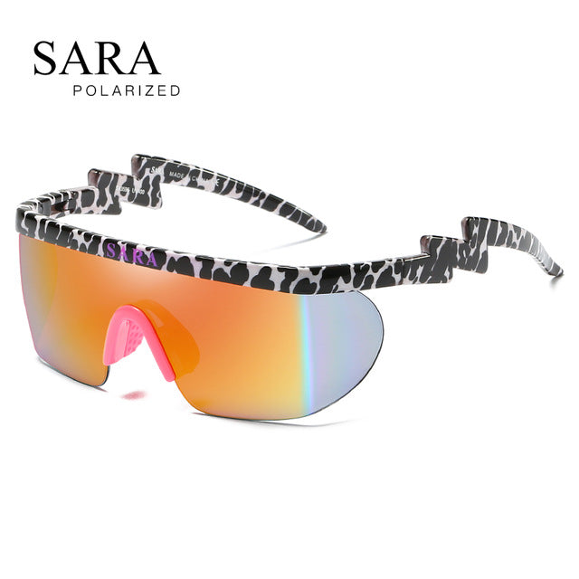 SARA Outdoor Sports Windproof Sunglasses Man Reflective Coating Mirror Glasses Big Surround Eyewear With Non-Slip Nose Goggle CE