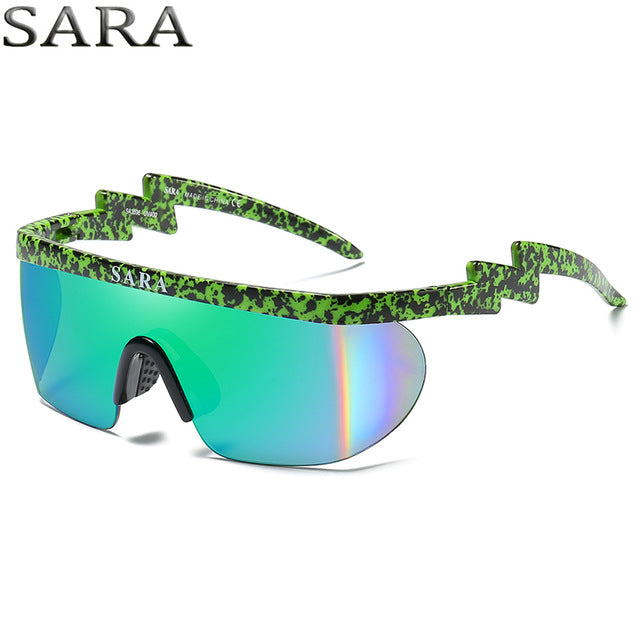 SARA Outdoor Sports Windproof Sunglasses Man Reflective Coating Mirror Glasses Big Surround Eyewear With Non-Slip Nose Goggle CE